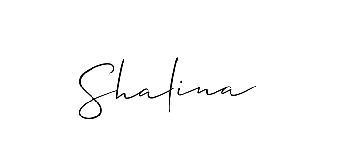Design your own signature with our free online signature maker. With this signature software, you can create a handwritten (Allison_Script) signature for name Shalina. Shalina signature style 2 images and pictures png