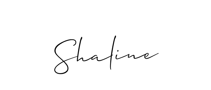 Use a signature maker to create a handwritten signature online. With this signature software, you can design (Allison_Script) your own signature for name Shaline. Shaline signature style 2 images and pictures png
