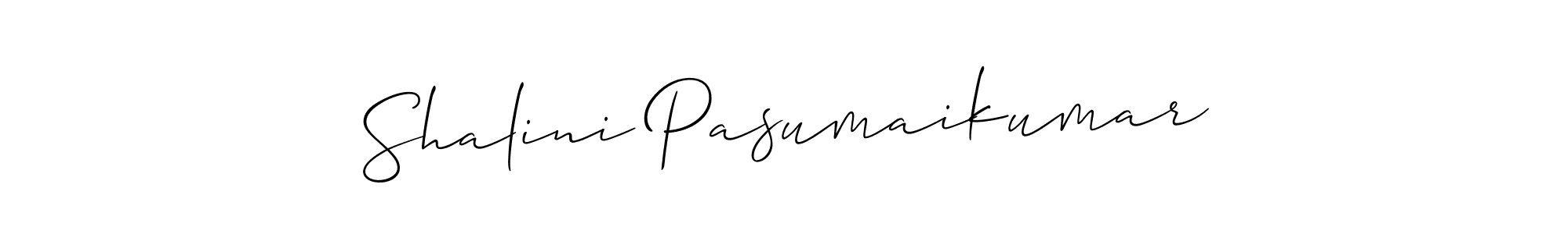 Use a signature maker to create a handwritten signature online. With this signature software, you can design (Allison_Script) your own signature for name Shalini Pasumaikumar. Shalini Pasumaikumar signature style 2 images and pictures png