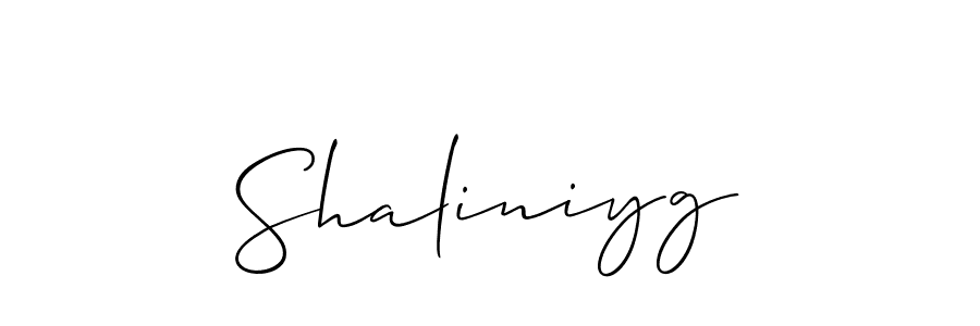 Make a beautiful signature design for name Shaliniyg. With this signature (Allison_Script) style, you can create a handwritten signature for free. Shaliniyg signature style 2 images and pictures png