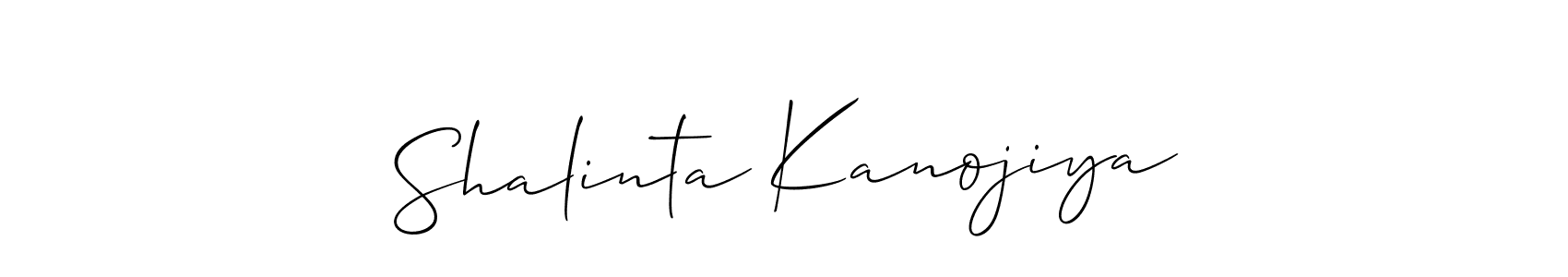 How to make Shalinta Kanojiya signature? Allison_Script is a professional autograph style. Create handwritten signature for Shalinta Kanojiya name. Shalinta Kanojiya signature style 2 images and pictures png