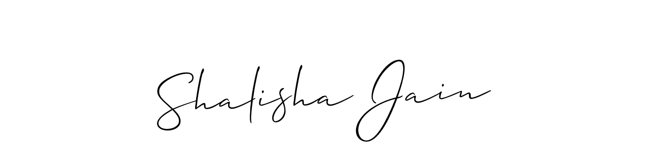 Design your own signature with our free online signature maker. With this signature software, you can create a handwritten (Allison_Script) signature for name Shalisha Jain. Shalisha Jain signature style 2 images and pictures png