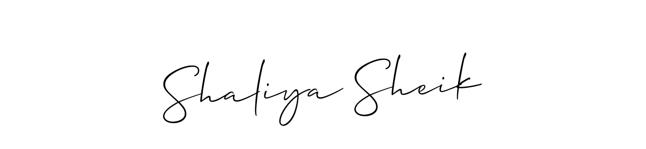 You should practise on your own different ways (Allison_Script) to write your name (Shaliya Sheik) in signature. don't let someone else do it for you. Shaliya Sheik signature style 2 images and pictures png