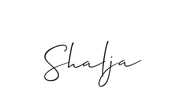 How to make Shalja signature? Allison_Script is a professional autograph style. Create handwritten signature for Shalja name. Shalja signature style 2 images and pictures png