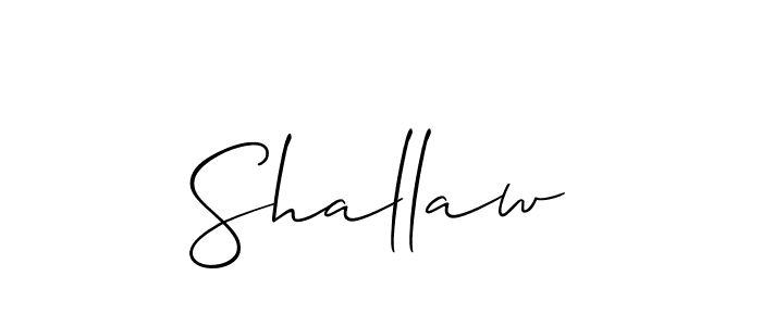 How to make Shallaw name signature. Use Allison_Script style for creating short signs online. This is the latest handwritten sign. Shallaw signature style 2 images and pictures png