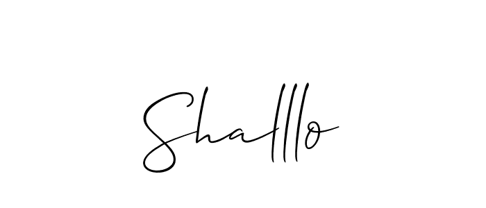 How to make Shalllo signature? Allison_Script is a professional autograph style. Create handwritten signature for Shalllo name. Shalllo signature style 2 images and pictures png