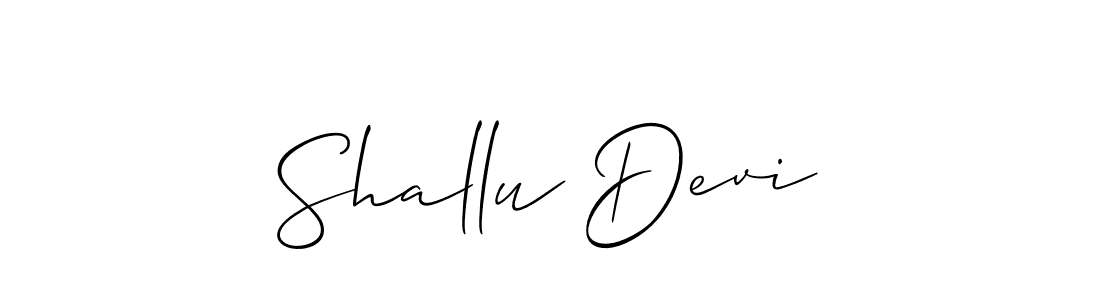 The best way (Allison_Script) to make a short signature is to pick only two or three words in your name. The name Shallu Devi include a total of six letters. For converting this name. Shallu Devi signature style 2 images and pictures png