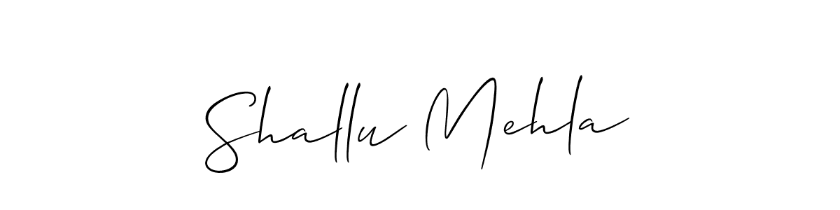 Design your own signature with our free online signature maker. With this signature software, you can create a handwritten (Allison_Script) signature for name Shallu Mehla. Shallu Mehla signature style 2 images and pictures png