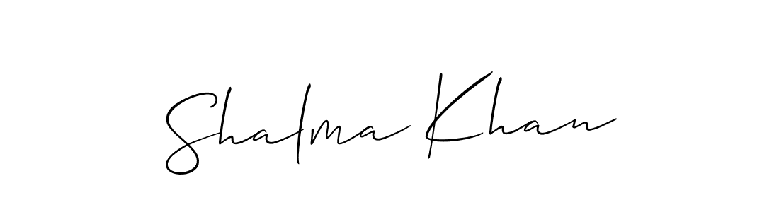You should practise on your own different ways (Allison_Script) to write your name (Shalma Khan) in signature. don't let someone else do it for you. Shalma Khan signature style 2 images and pictures png