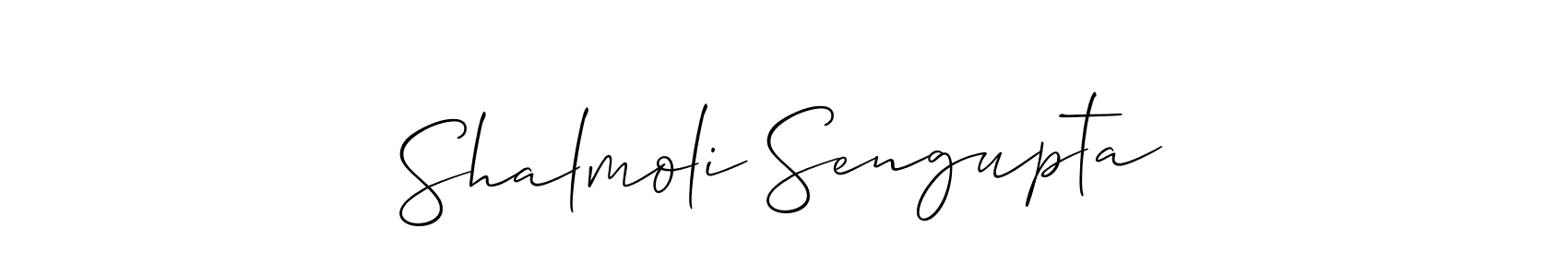 Make a beautiful signature design for name Shalmoli Sengupta. With this signature (Allison_Script) style, you can create a handwritten signature for free. Shalmoli Sengupta signature style 2 images and pictures png