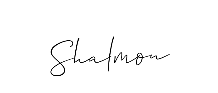 Make a beautiful signature design for name Shalmon. With this signature (Allison_Script) style, you can create a handwritten signature for free. Shalmon signature style 2 images and pictures png