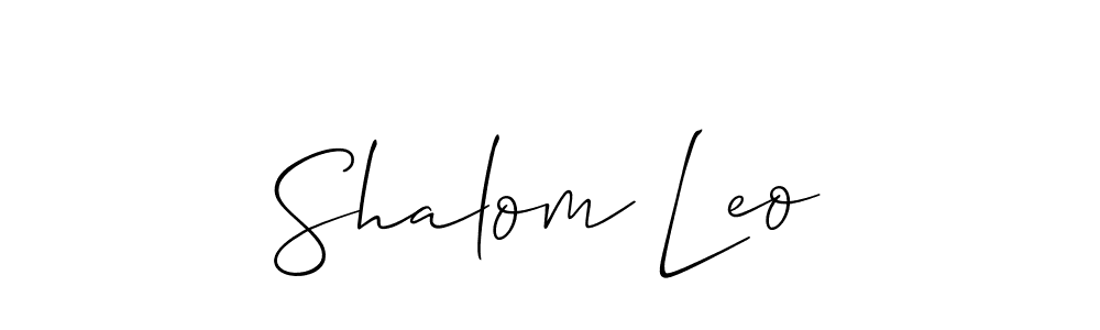 You should practise on your own different ways (Allison_Script) to write your name (Shalom Leo) in signature. don't let someone else do it for you. Shalom Leo signature style 2 images and pictures png