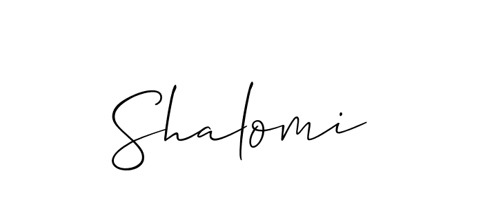 Create a beautiful signature design for name Shalomi. With this signature (Allison_Script) fonts, you can make a handwritten signature for free. Shalomi signature style 2 images and pictures png