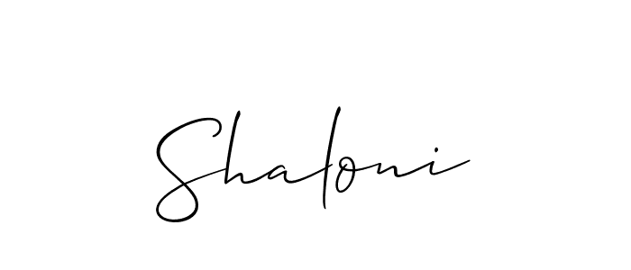 Make a beautiful signature design for name Shaloni. With this signature (Allison_Script) style, you can create a handwritten signature for free. Shaloni signature style 2 images and pictures png