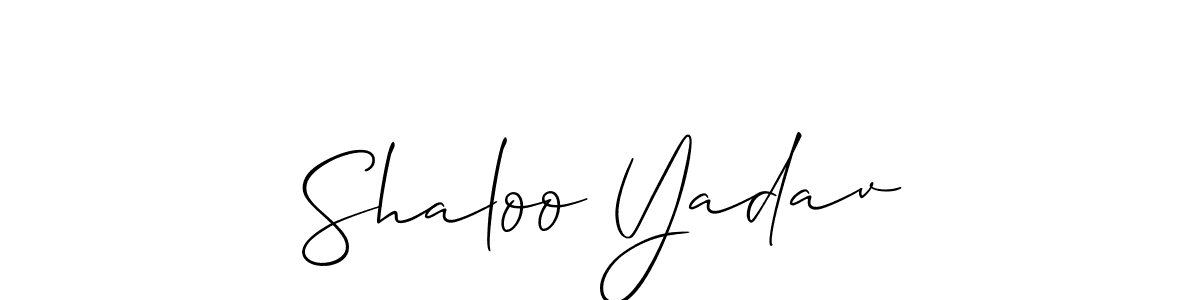 Design your own signature with our free online signature maker. With this signature software, you can create a handwritten (Allison_Script) signature for name Shaloo Yadav. Shaloo Yadav signature style 2 images and pictures png
