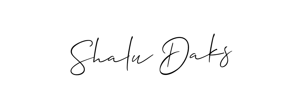 if you are searching for the best signature style for your name Shalu Daks. so please give up your signature search. here we have designed multiple signature styles  using Allison_Script. Shalu Daks signature style 2 images and pictures png