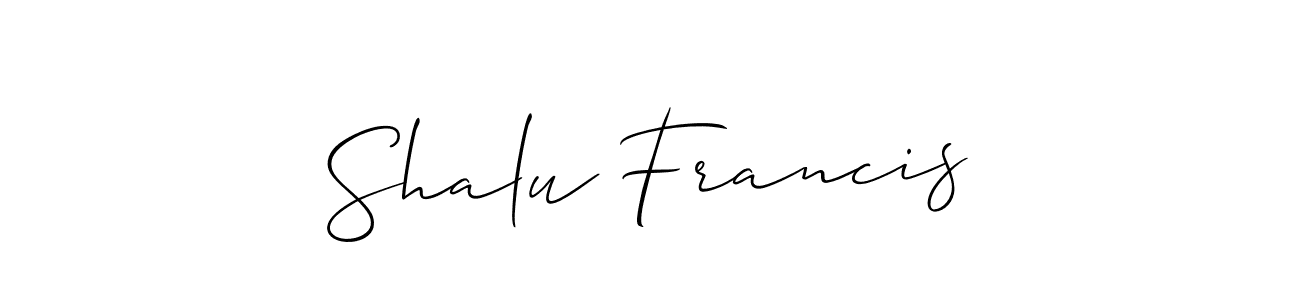 Make a beautiful signature design for name Shalu Francis. Use this online signature maker to create a handwritten signature for free. Shalu Francis signature style 2 images and pictures png