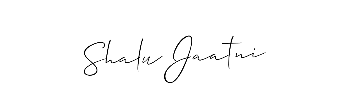 It looks lik you need a new signature style for name Shalu Jaatni. Design unique handwritten (Allison_Script) signature with our free signature maker in just a few clicks. Shalu Jaatni signature style 2 images and pictures png