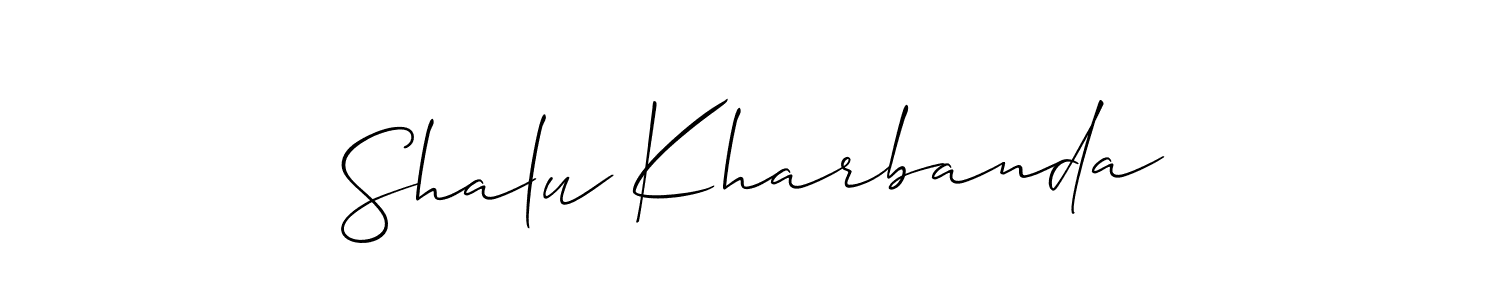 How to make Shalu Kharbanda signature? Allison_Script is a professional autograph style. Create handwritten signature for Shalu Kharbanda name. Shalu Kharbanda signature style 2 images and pictures png