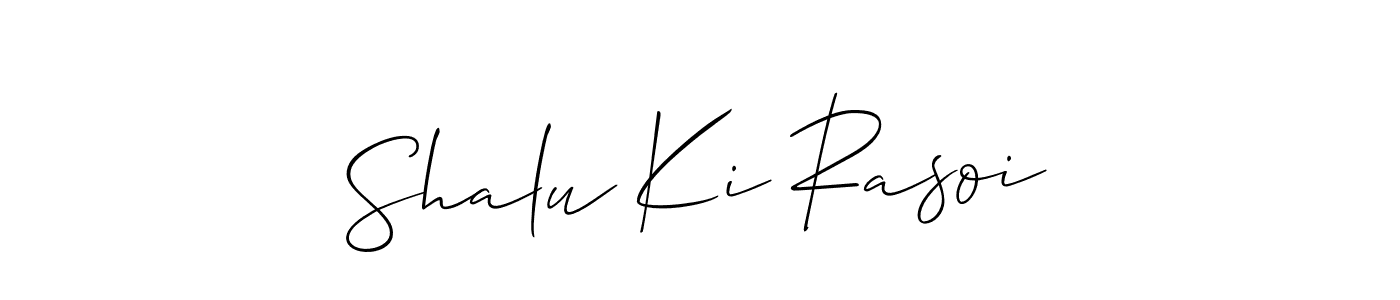 Similarly Allison_Script is the best handwritten signature design. Signature creator online .You can use it as an online autograph creator for name Shalu Ki Rasoi. Shalu Ki Rasoi signature style 2 images and pictures png