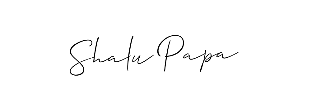 Make a beautiful signature design for name Shalu Papa. With this signature (Allison_Script) style, you can create a handwritten signature for free. Shalu Papa signature style 2 images and pictures png