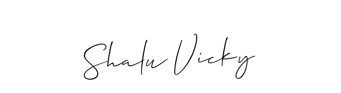 Create a beautiful signature design for name Shalu Vicky. With this signature (Allison_Script) fonts, you can make a handwritten signature for free. Shalu Vicky signature style 2 images and pictures png