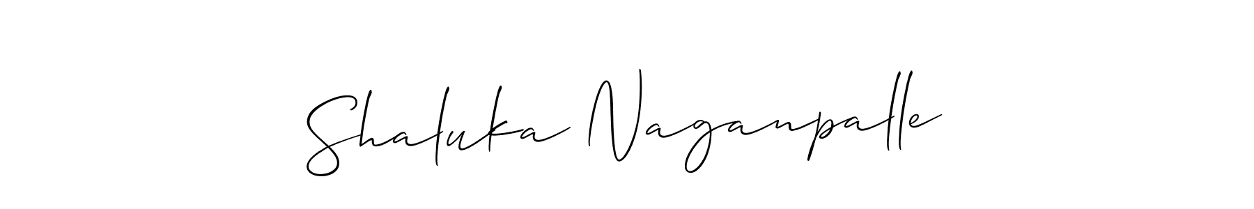 Create a beautiful signature design for name Shaluka Naganpalle. With this signature (Allison_Script) fonts, you can make a handwritten signature for free. Shaluka Naganpalle signature style 2 images and pictures png