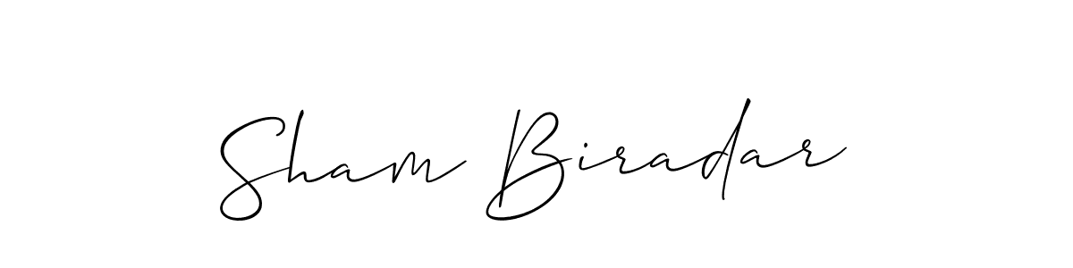 Allison_Script is a professional signature style that is perfect for those who want to add a touch of class to their signature. It is also a great choice for those who want to make their signature more unique. Get Sham Biradar name to fancy signature for free. Sham Biradar signature style 2 images and pictures png