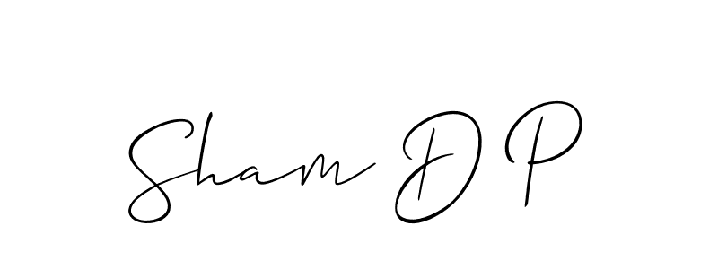 if you are searching for the best signature style for your name Sham D P. so please give up your signature search. here we have designed multiple signature styles  using Allison_Script. Sham D P signature style 2 images and pictures png