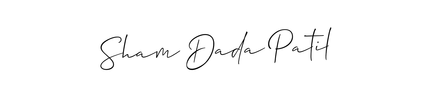 Similarly Allison_Script is the best handwritten signature design. Signature creator online .You can use it as an online autograph creator for name Sham Dada Patil. Sham Dada Patil signature style 2 images and pictures png