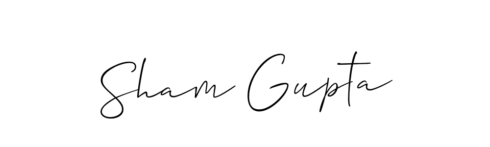 How to Draw Sham Gupta signature style? Allison_Script is a latest design signature styles for name Sham Gupta. Sham Gupta signature style 2 images and pictures png