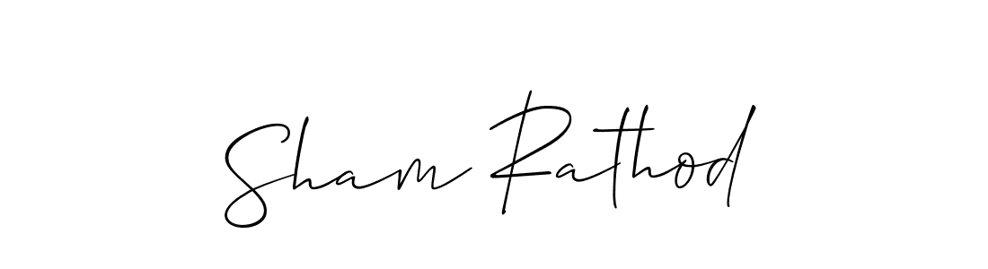 How to make Sham Rathod name signature. Use Allison_Script style for creating short signs online. This is the latest handwritten sign. Sham Rathod signature style 2 images and pictures png