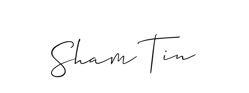 You should practise on your own different ways (Allison_Script) to write your name (Sham Tin) in signature. don't let someone else do it for you. Sham Tin signature style 2 images and pictures png