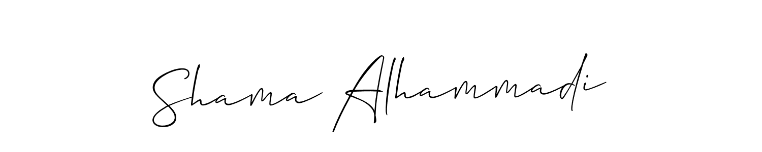 Use a signature maker to create a handwritten signature online. With this signature software, you can design (Allison_Script) your own signature for name Shama Alhammadi. Shama Alhammadi signature style 2 images and pictures png