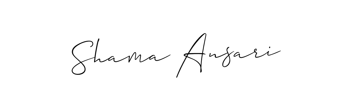 The best way (Allison_Script) to make a short signature is to pick only two or three words in your name. The name Shama Ansari include a total of six letters. For converting this name. Shama Ansari signature style 2 images and pictures png