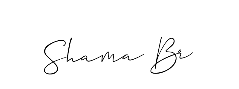 The best way (Allison_Script) to make a short signature is to pick only two or three words in your name. The name Shama Br include a total of six letters. For converting this name. Shama Br signature style 2 images and pictures png