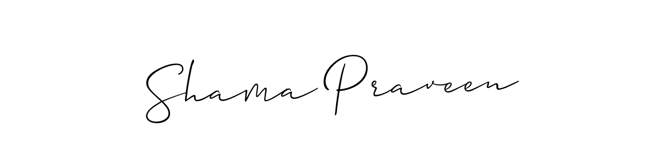 Make a beautiful signature design for name Shama Praveen. With this signature (Allison_Script) style, you can create a handwritten signature for free. Shama Praveen signature style 2 images and pictures png