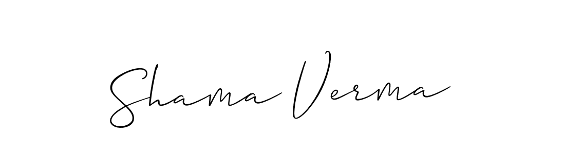 It looks lik you need a new signature style for name Shama Verma. Design unique handwritten (Allison_Script) signature with our free signature maker in just a few clicks. Shama Verma signature style 2 images and pictures png