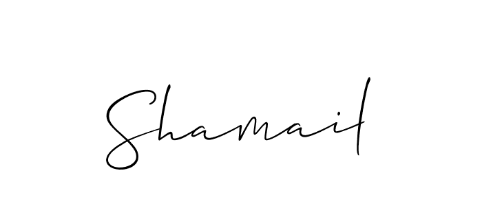 Use a signature maker to create a handwritten signature online. With this signature software, you can design (Allison_Script) your own signature for name Shamail. Shamail signature style 2 images and pictures png