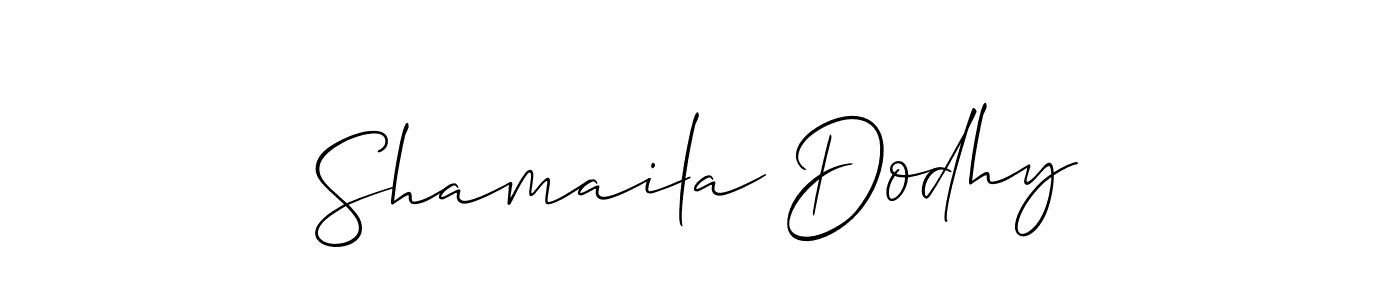 Also we have Shamaila Dodhy name is the best signature style. Create professional handwritten signature collection using Allison_Script autograph style. Shamaila Dodhy signature style 2 images and pictures png