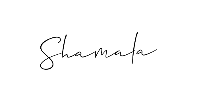 How to Draw Shamala signature style? Allison_Script is a latest design signature styles for name Shamala. Shamala signature style 2 images and pictures png