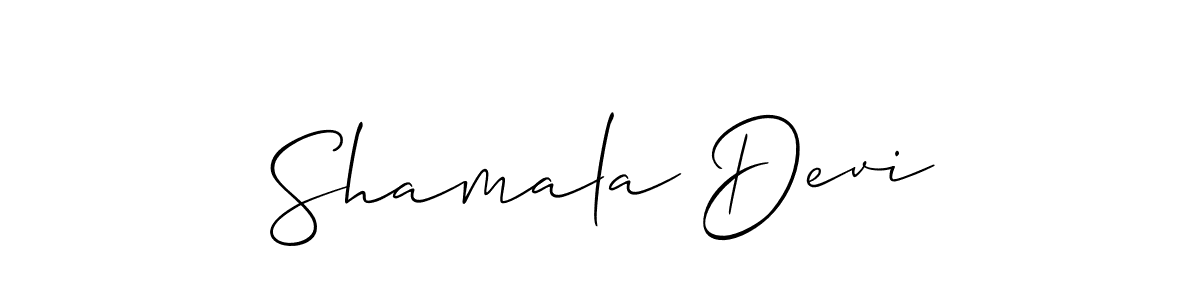 Make a beautiful signature design for name Shamala Devi. With this signature (Allison_Script) style, you can create a handwritten signature for free. Shamala Devi signature style 2 images and pictures png