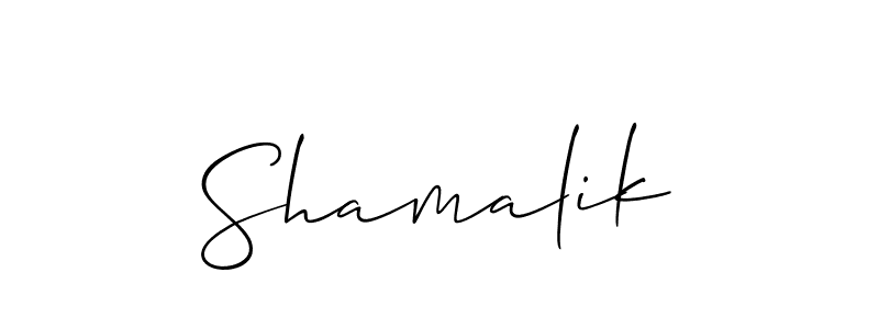 Also You can easily find your signature by using the search form. We will create Shamalik name handwritten signature images for you free of cost using Allison_Script sign style. Shamalik signature style 2 images and pictures png