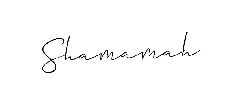 if you are searching for the best signature style for your name Shamamah. so please give up your signature search. here we have designed multiple signature styles  using Allison_Script. Shamamah signature style 2 images and pictures png