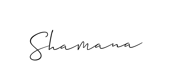 Use a signature maker to create a handwritten signature online. With this signature software, you can design (Allison_Script) your own signature for name Shamana. Shamana signature style 2 images and pictures png