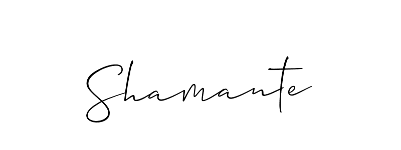 Make a short Shamante signature style. Manage your documents anywhere anytime using Allison_Script. Create and add eSignatures, submit forms, share and send files easily. Shamante signature style 2 images and pictures png