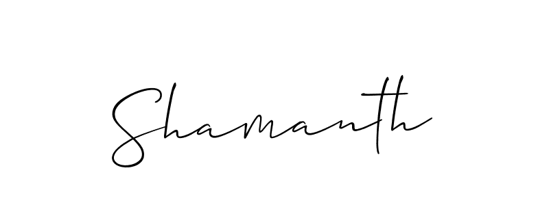 How to Draw Shamanth signature style? Allison_Script is a latest design signature styles for name Shamanth. Shamanth signature style 2 images and pictures png