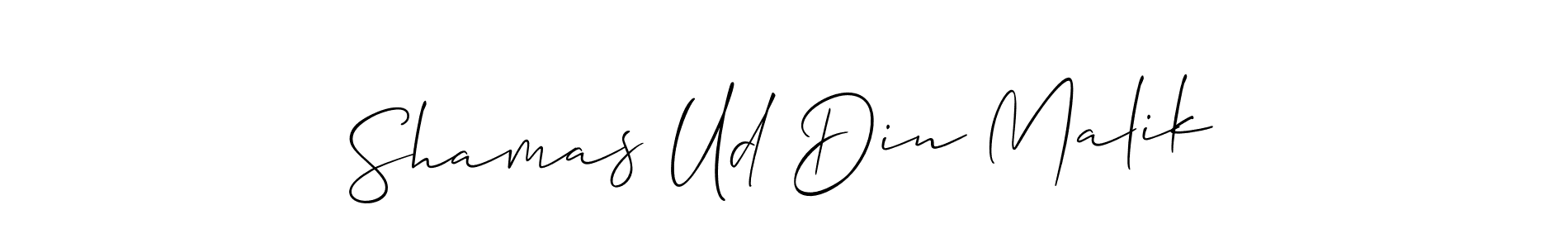 It looks lik you need a new signature style for name Shamas Ud Din Malik. Design unique handwritten (Allison_Script) signature with our free signature maker in just a few clicks. Shamas Ud Din Malik signature style 2 images and pictures png