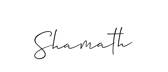 Design your own signature with our free online signature maker. With this signature software, you can create a handwritten (Allison_Script) signature for name Shamath. Shamath signature style 2 images and pictures png