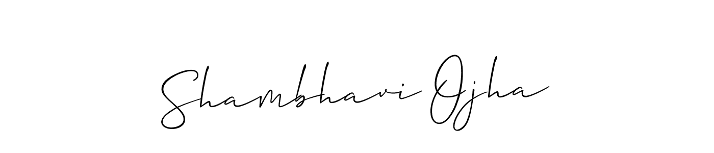 The best way (Allison_Script) to make a short signature is to pick only two or three words in your name. The name Shambhavi Ojha include a total of six letters. For converting this name. Shambhavi Ojha signature style 2 images and pictures png